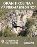Gran Tirolina + Vía Ferrata Monte Bolón Elda K3